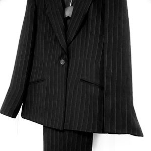 Harve Bernard Black Pinstripe Suit
